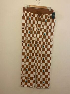 Little Sleepies NWT Brown & White Checkered Holiday Bamboo Pants